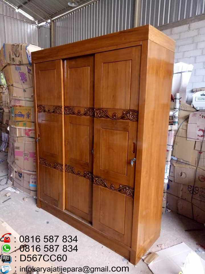  Lemari  Baju Ukir Minimalis  Kayu  Jati  Furniture Jepara TOKO FURNITURE JEPARA ONLINE Mebel 