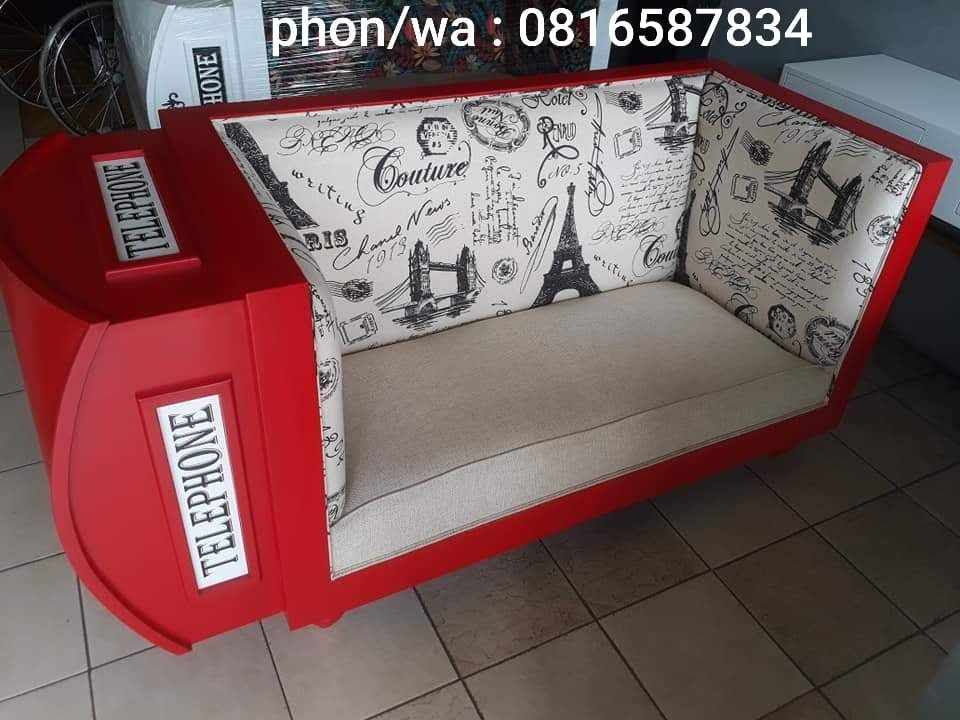  Kursi  Bangku Sofa  Telephone Warna  Merah  Jepara  Furniture 